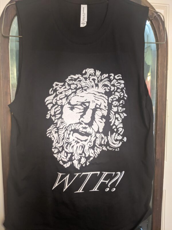 wtf muscle tee front scaled Rusty Pipe Art Graphics and Tees Rusty Pipe Art Graphics and Tees