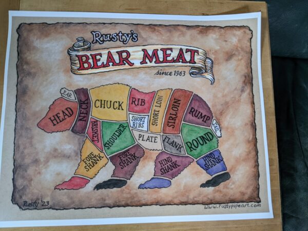 bear meat poster Rusty Pipe Art Graphics and Tees Rusty Pipe Art Graphics and Tees