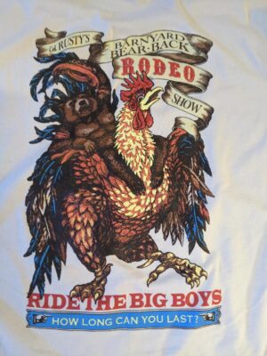Bear-Back Cock Rider Rodeo Poster Tee