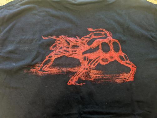 Minotaur Power Bottom Tee 1 Rusty Pipe Art Graphics and Tees Rusty Pipe Art Graphics and Tees Minotaur Power Bottom Tee