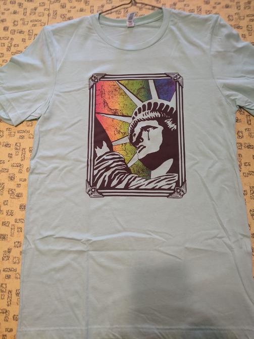 Rainbow Liberty Tee 2 Rusty Pipe Art Graphics and Tees Rusty Pipe Art Graphics and Tees Rainbow Liberty Tee - Image 2